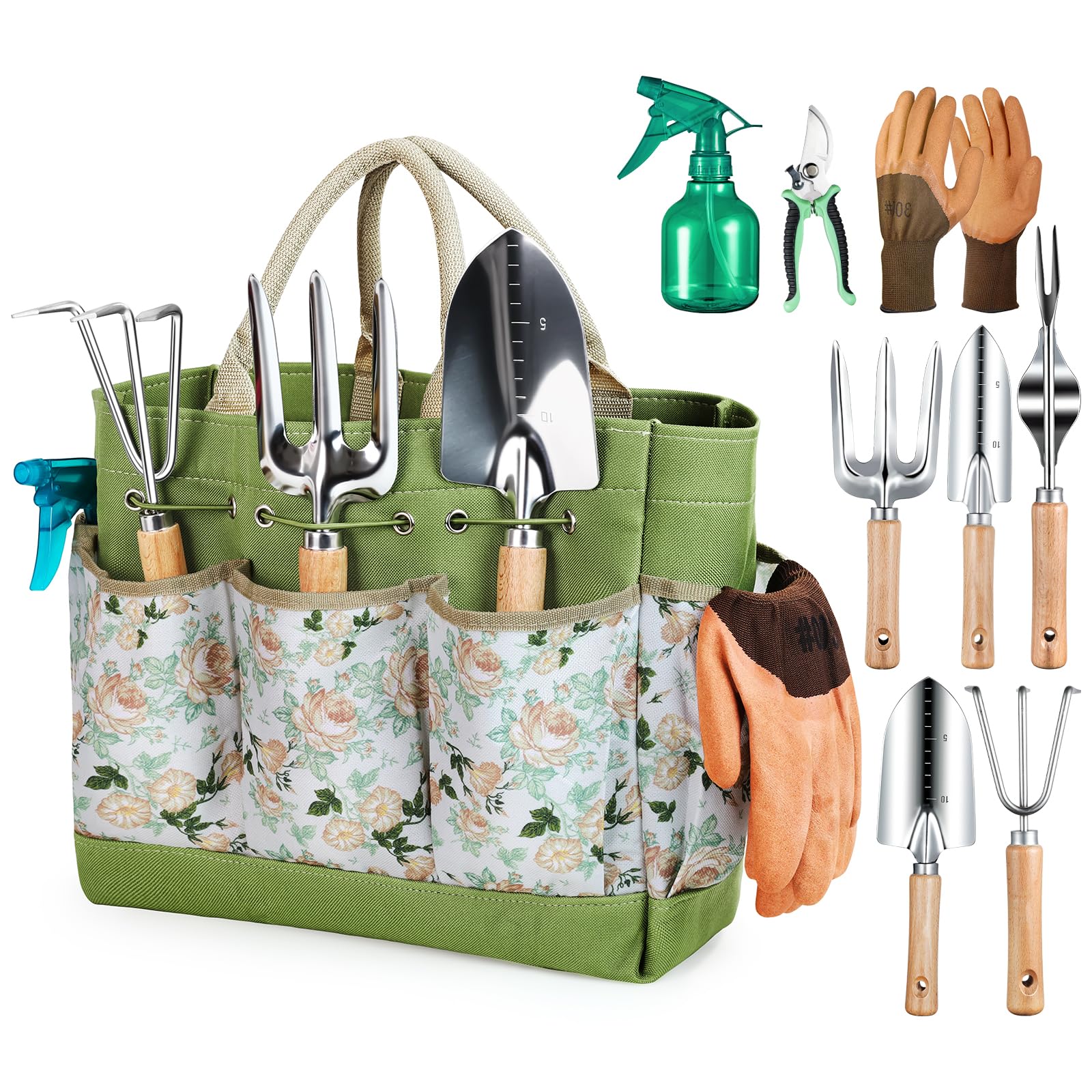 Grenebo front packaging and floral tote showing set and organized storage benefit