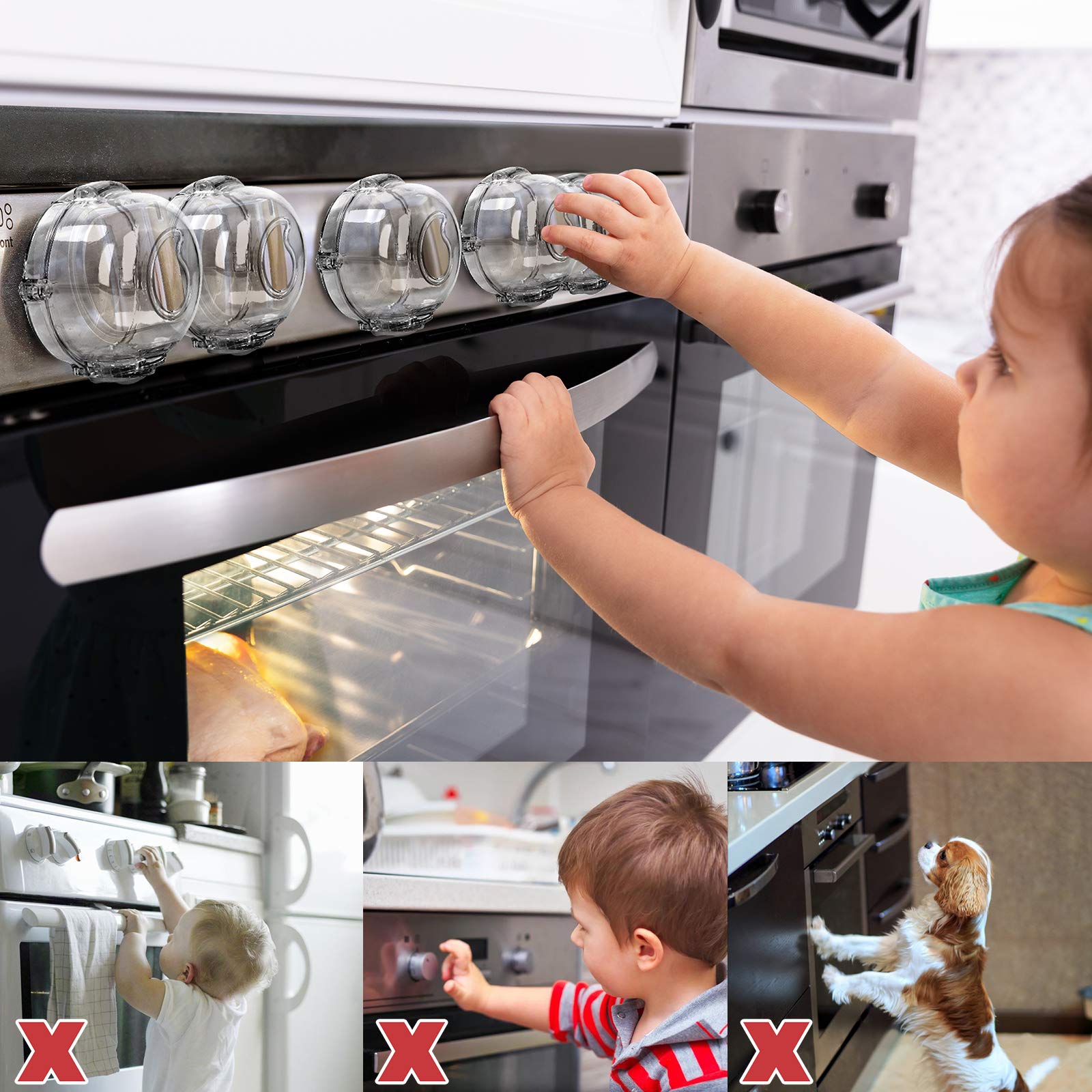 GRENFU cerradura para horno incluida en el kit mostrando seguridad adicional