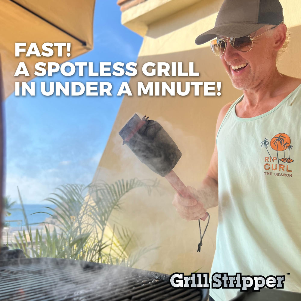 Grill Stripper cleaning cast iron grate preserving seasoning while removing carbon