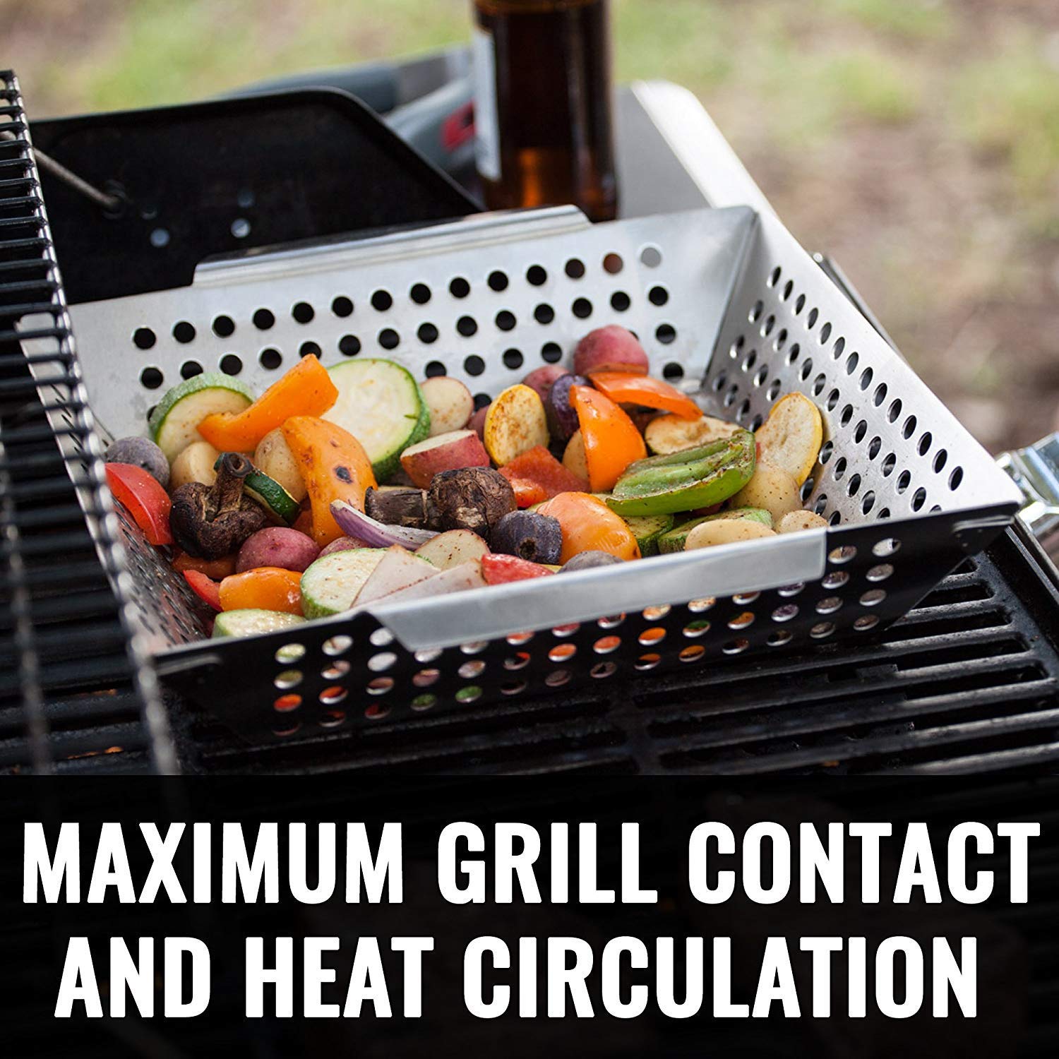 Grillaholics reinforced corner detail highlighting the basket's strength and longevity