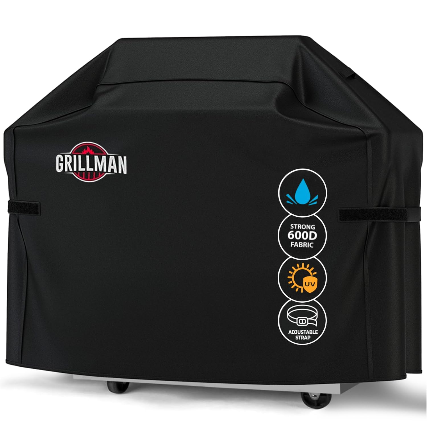 Grillman funda frontal 58" mostrando cobertura completa y protección