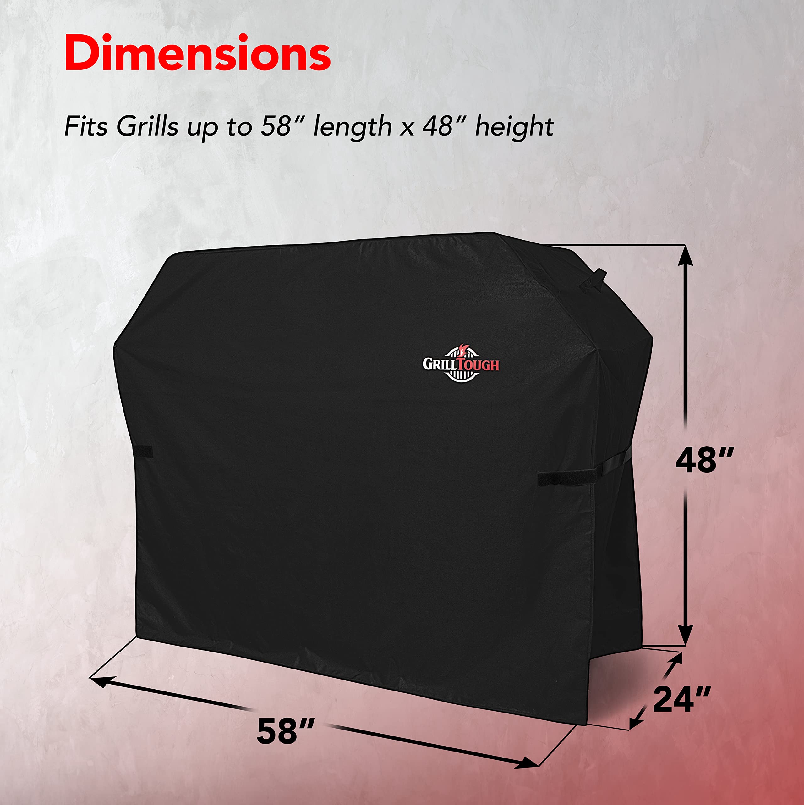 GrillTough comparación de tamaño junto a una silla para referencia de escala