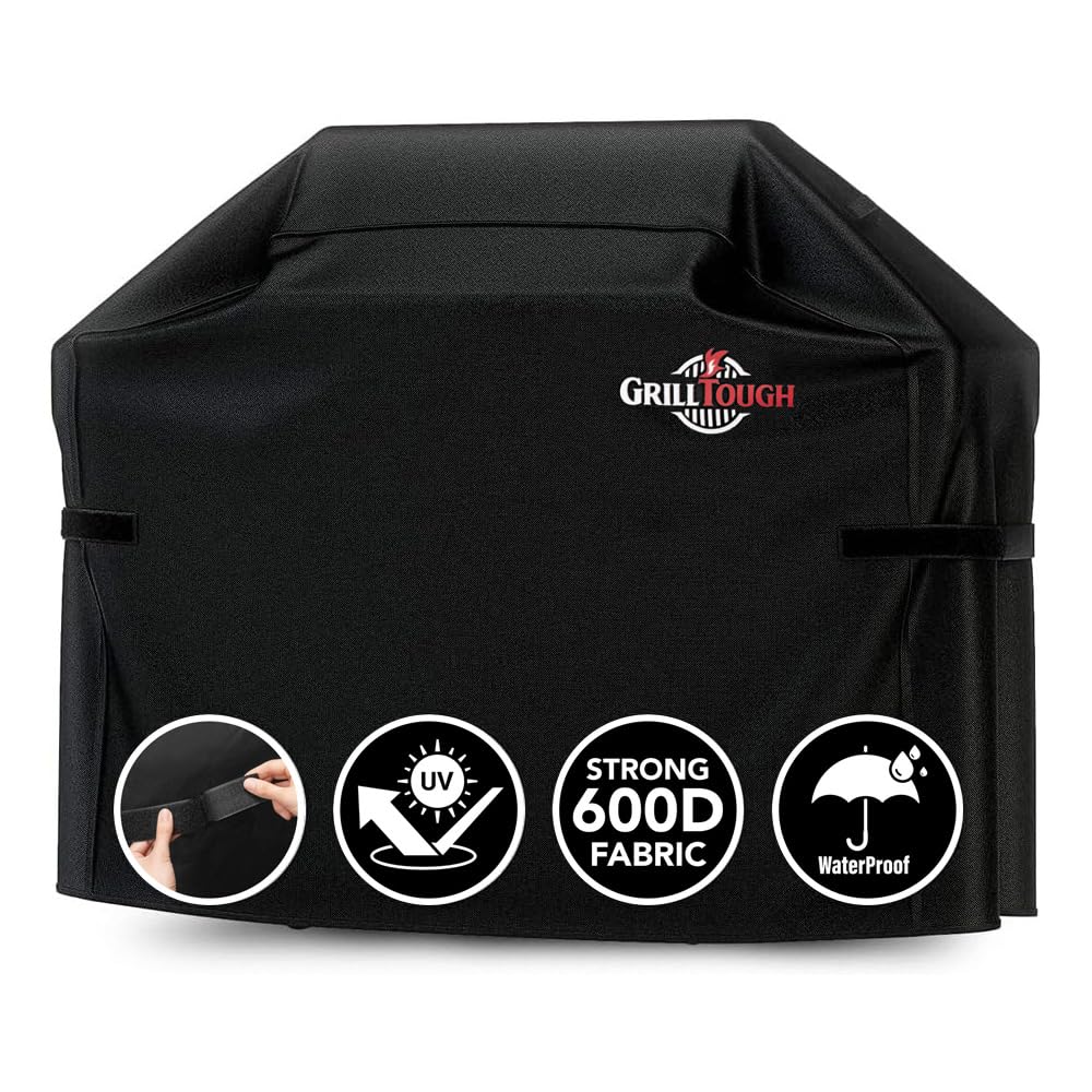 GrillTough vista frontal de la funda 58 pulgadas protegiendo la parrilla