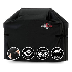 GrillTough vista frontal de la funda 58 pulgadas protegiendo la parrilla
