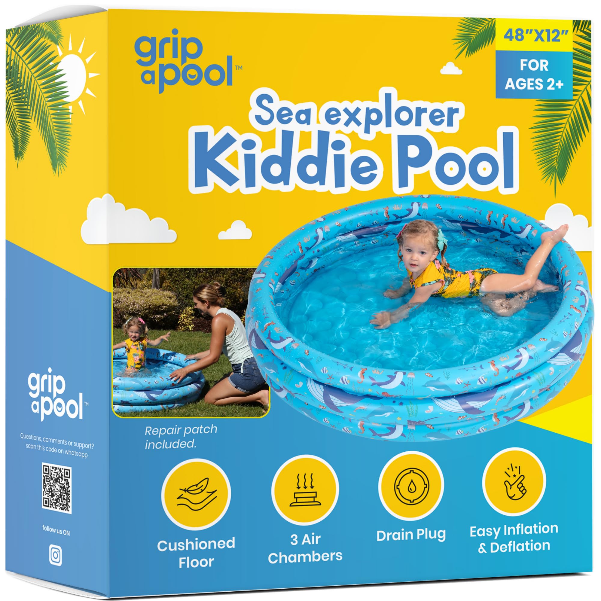 GRIP A POOL plegada y empaquetada para transporte y guardado