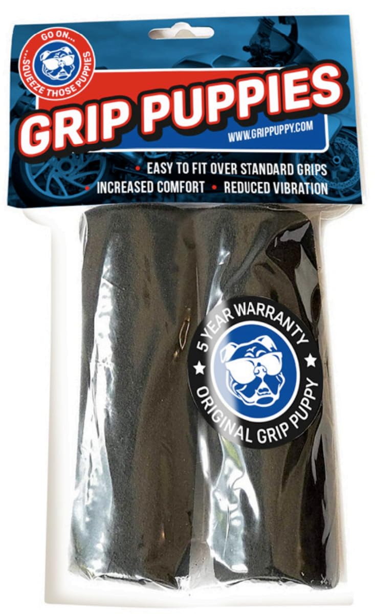 Grip Puppy puño frontal en empaque mostrando aspecto y color, mejora comodidad