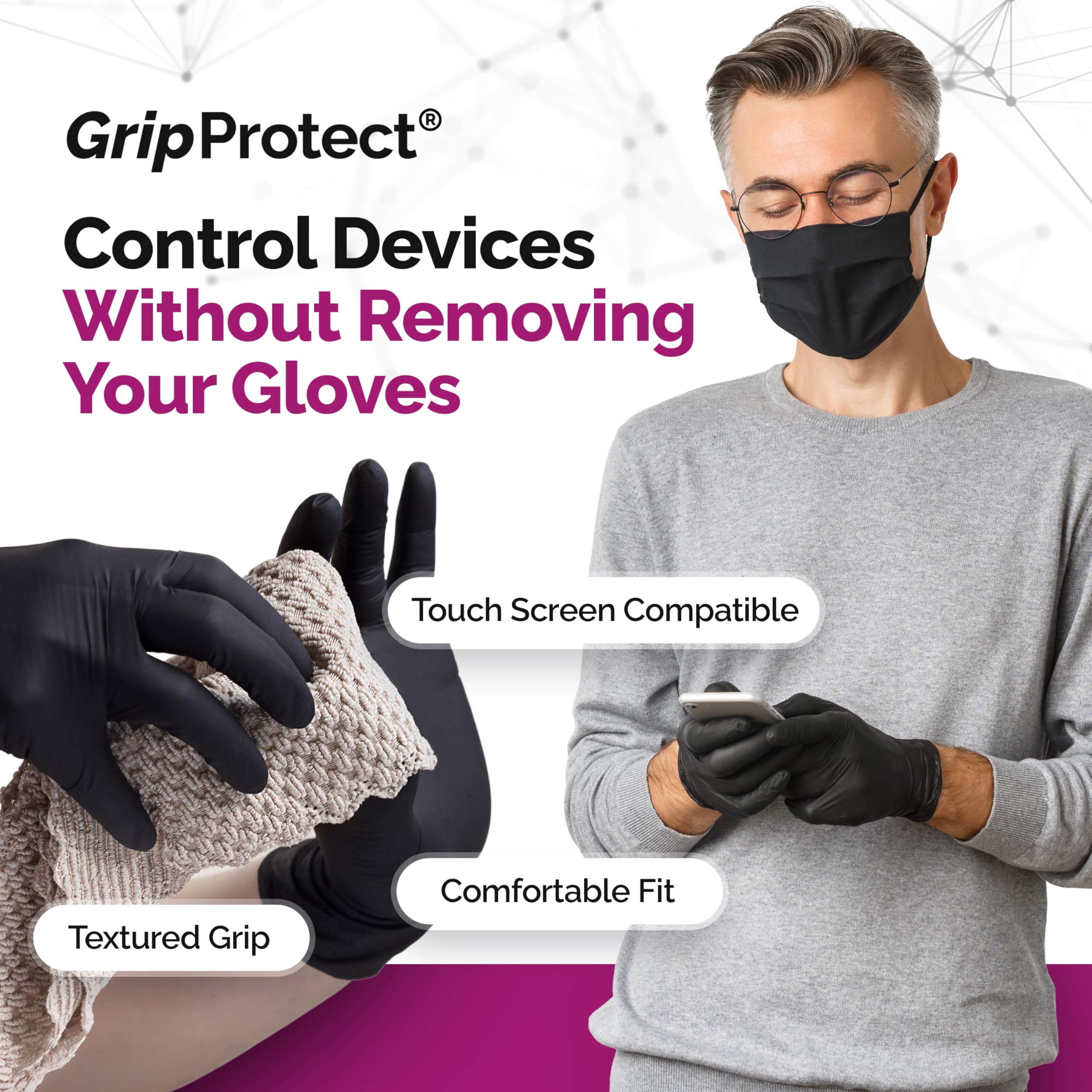 GripProtect guantes manipulando alimentos, higiene y seguridad alimentaria
