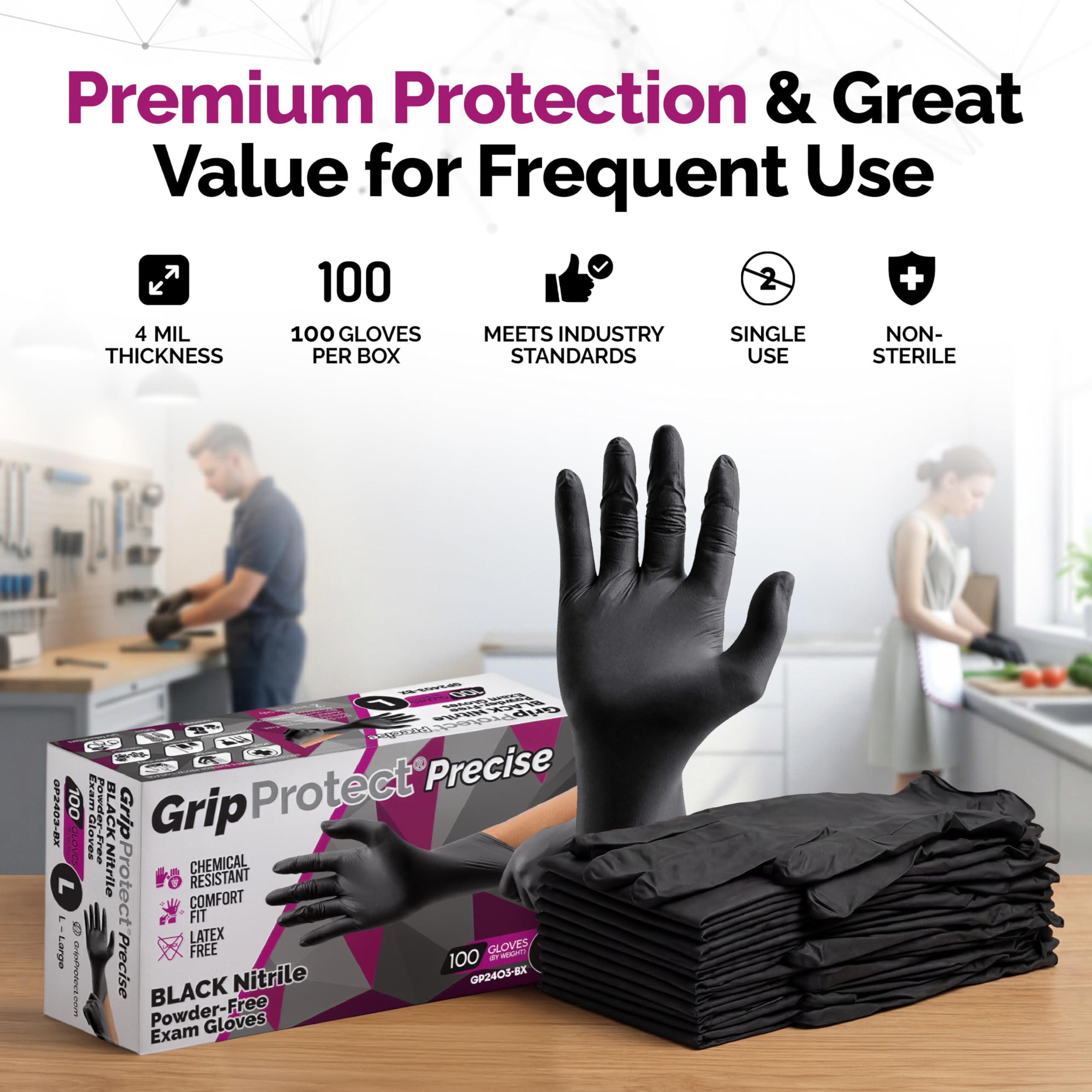 GripProtect primer plano textura en dedos para mejor agarre y control