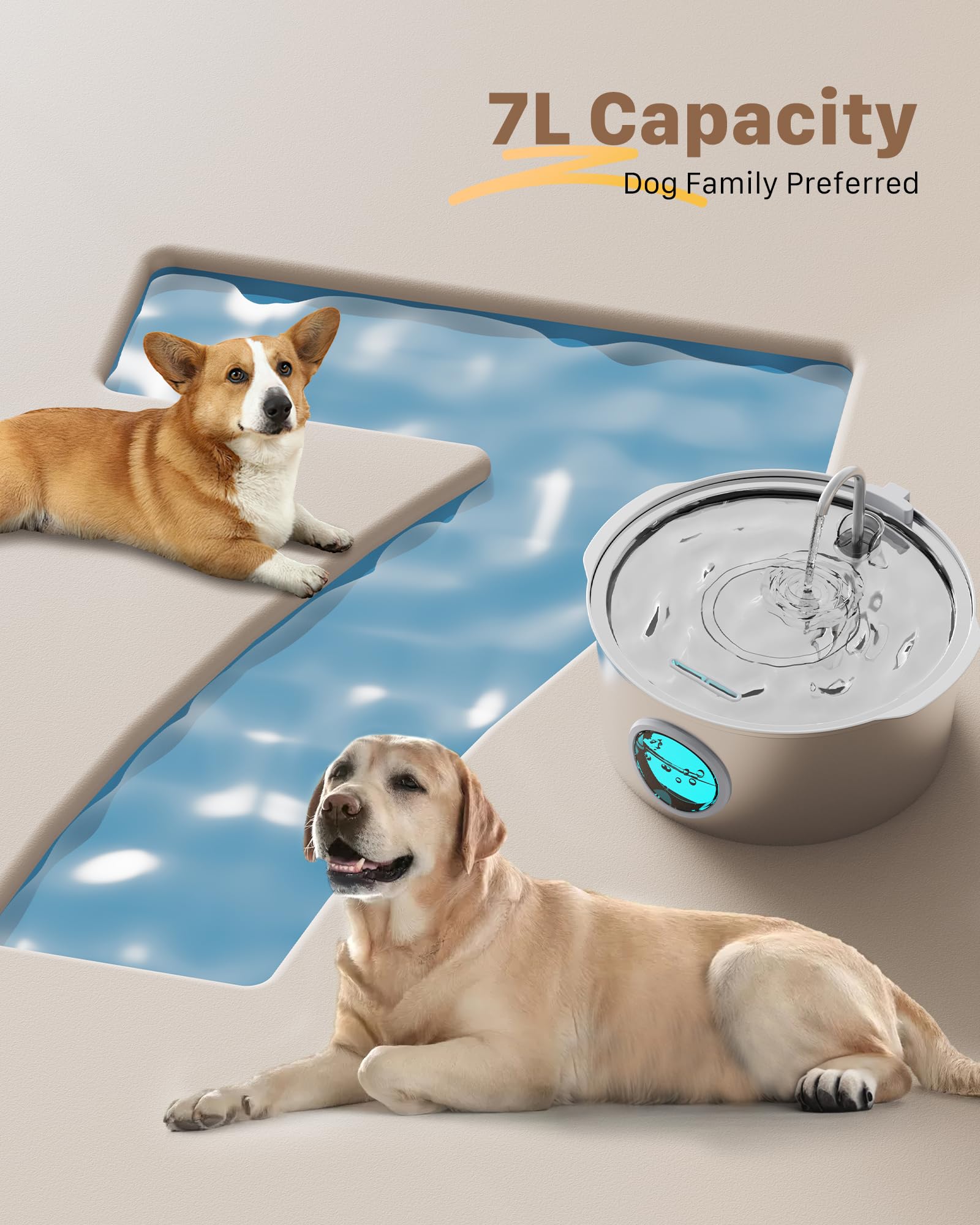 GROOKPET asas ergonómicas para trasladar la fuente con comodidad