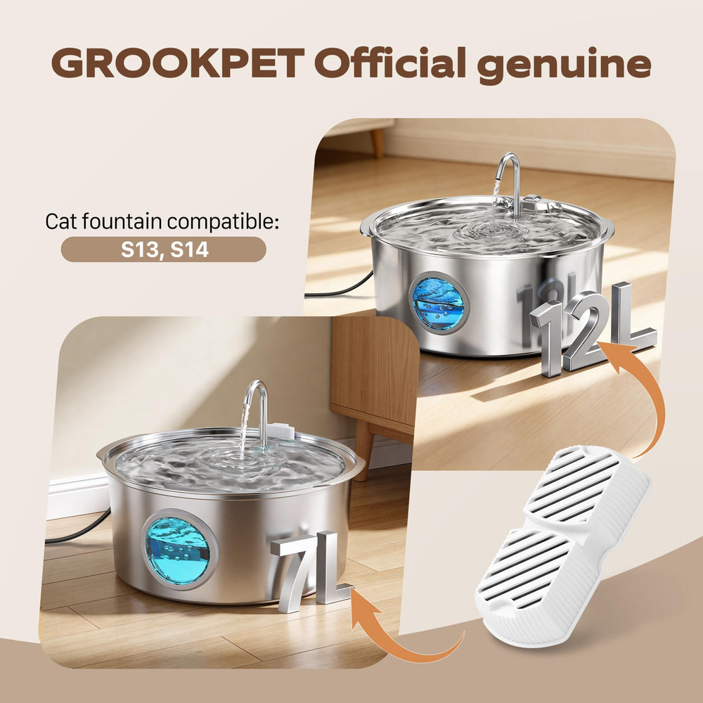 grookpet mascota bebiendo de la fuente con filtro agua más limpia