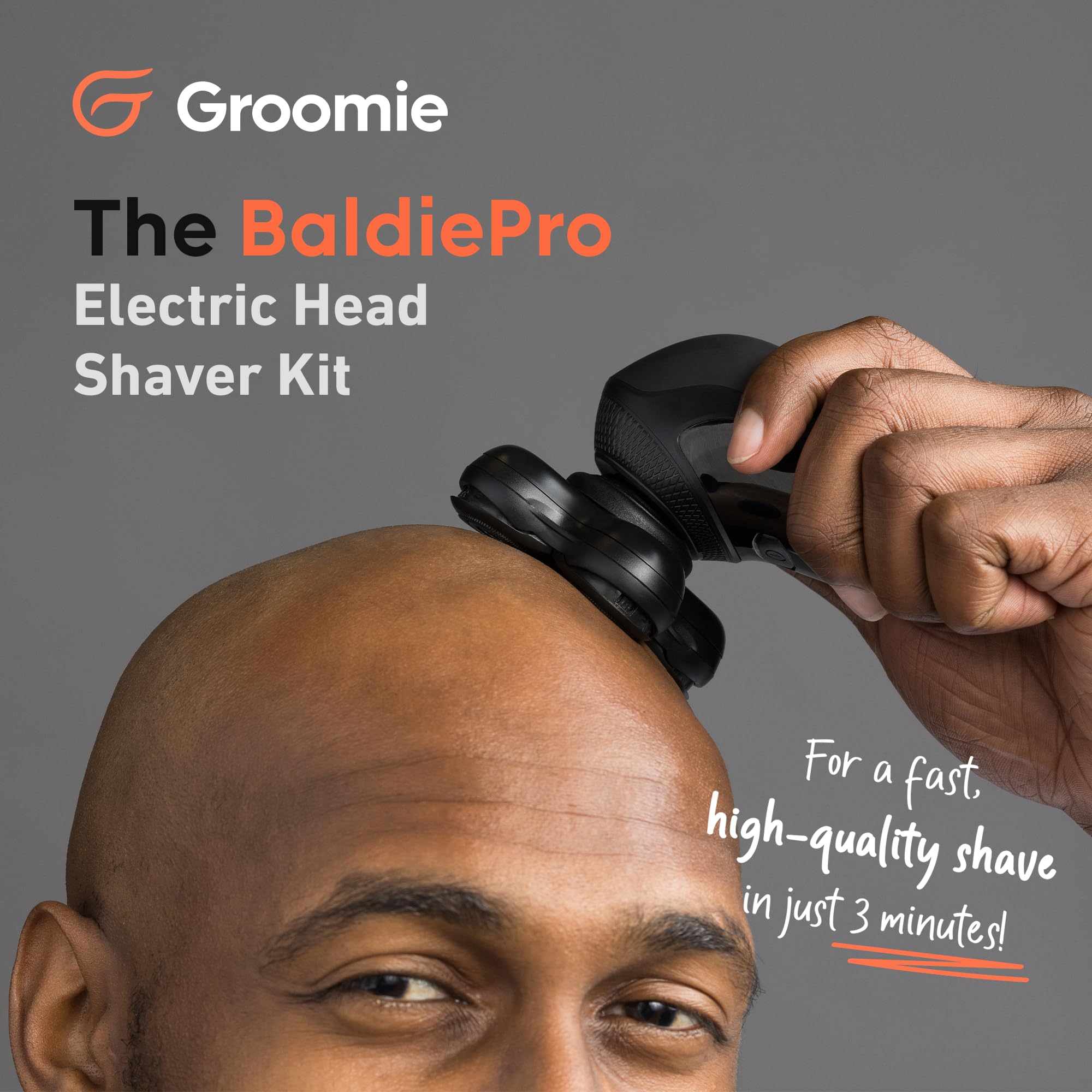 Groomie BaldiePro primer plano de la SmoothShave Blade 2.0 para afeitado apurado