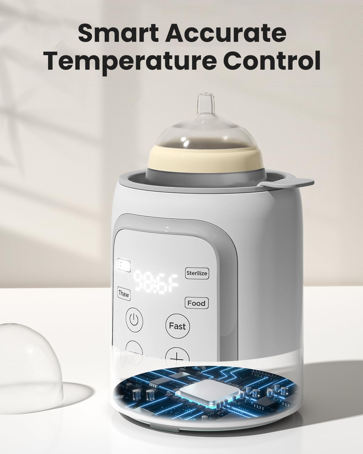 GROWNSY generando vapor en modo steaming para calentar alimentos suavemente