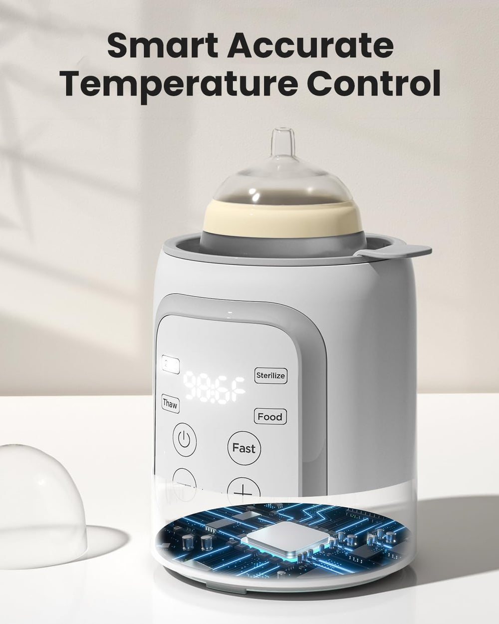 GROWNSY generando vapor en modo steaming para calentar alimentos suavemente