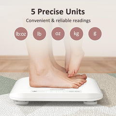 GROWNSY pantalla táctil iluminada mostrando unidades y lectura precisa rápida