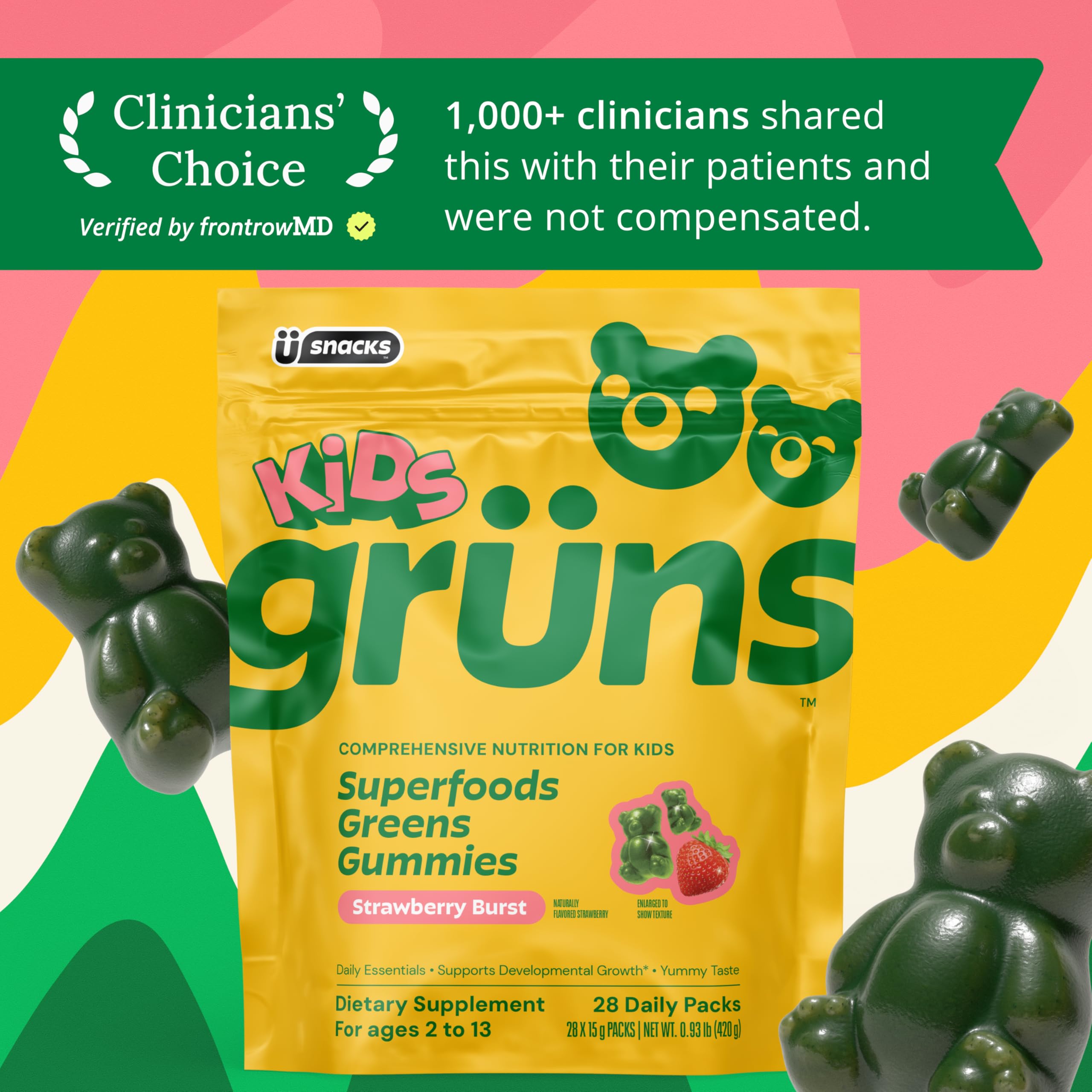Grüns familia compartiendo gomitas, apoyo práctico a la rutina