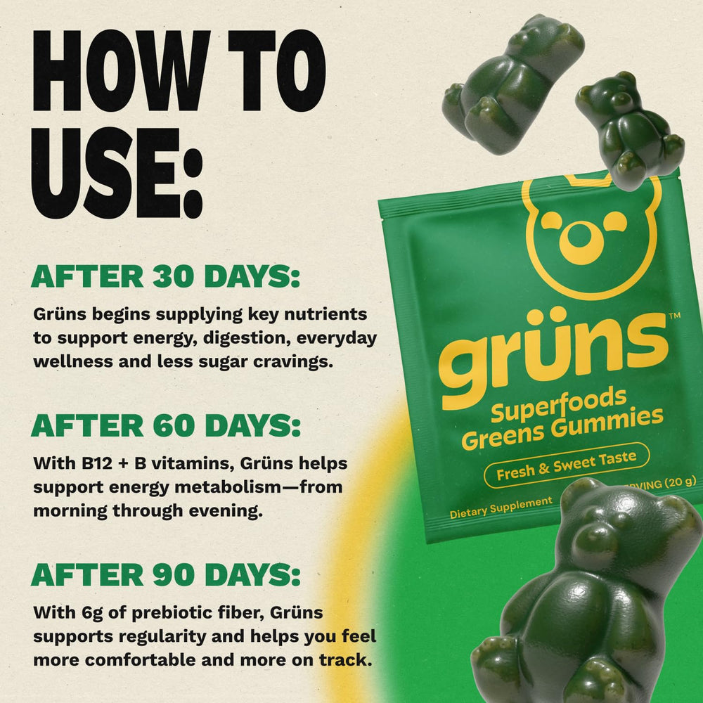 Grüns gominolas en un bol listas para servir como snack saludable