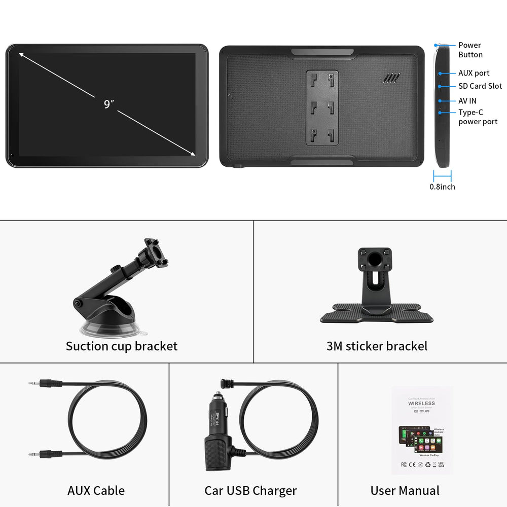 GTVFS accesorios incluidos cables y ventosa para montaje plug and play