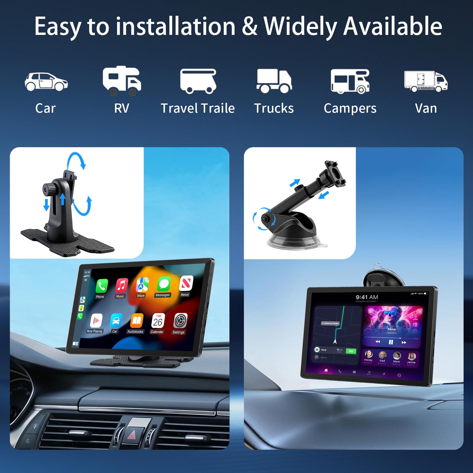 GTVFS pantalla mostrando CarPlay y mapas para navegación clara