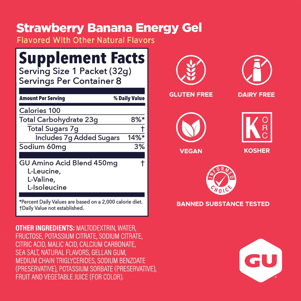 GU Energy gel en mano durante carrera demostrando energía inmediata en movimiento
