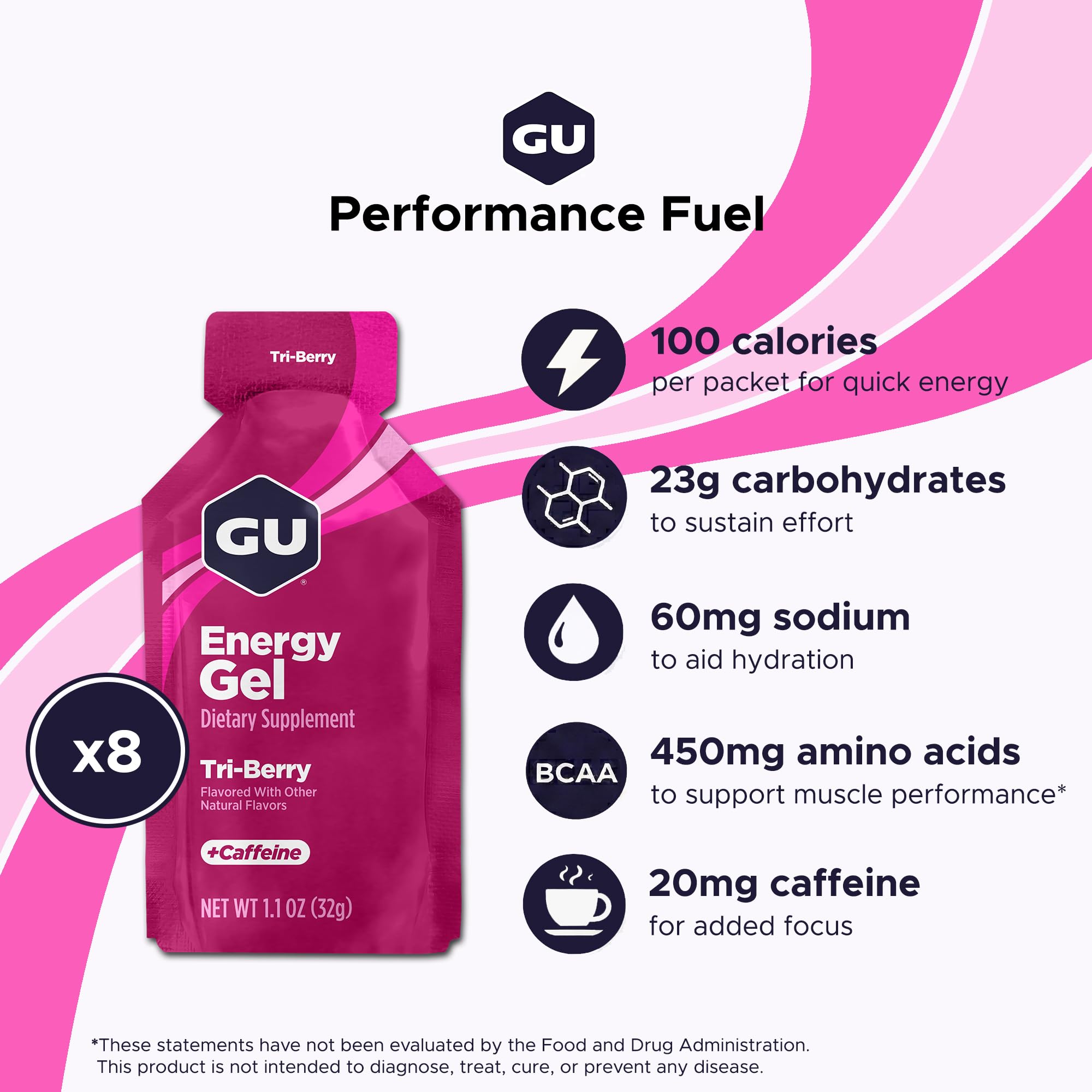 GU Energy gel Tri-Berry sobre abierto y textura lista para consumir