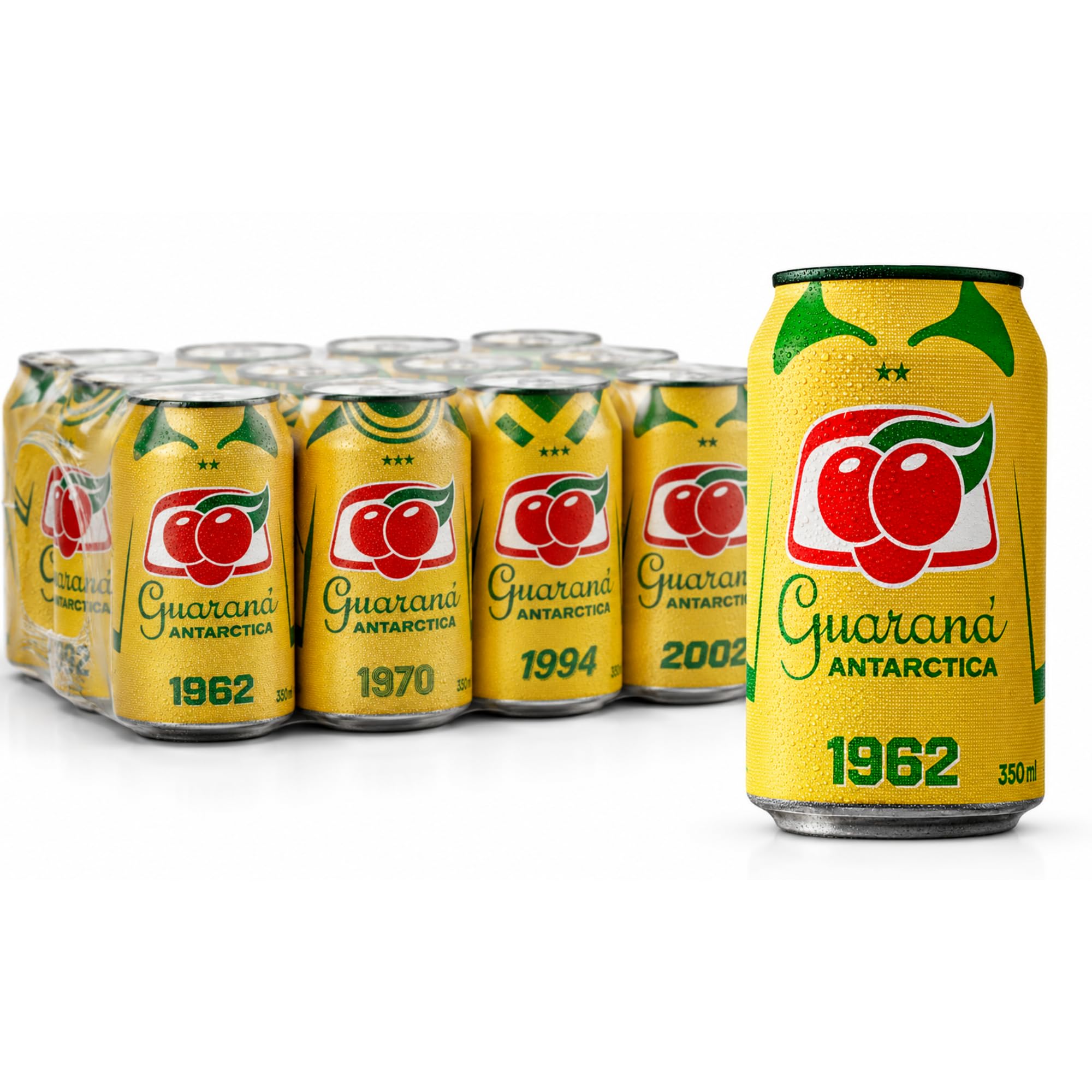 Guaraná ANTARCTICA lata frontal mostrando la marca y atractivo visual refrescante