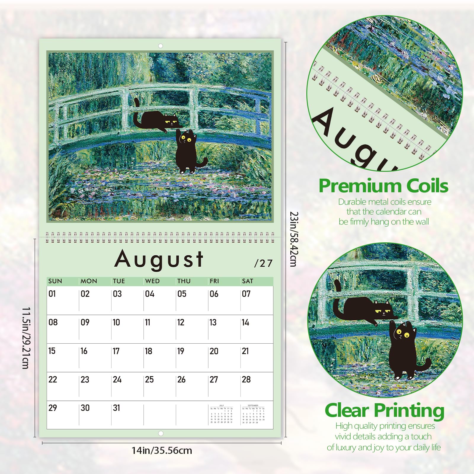 GuassLee calendario en manos para comparar tamaño y proporción