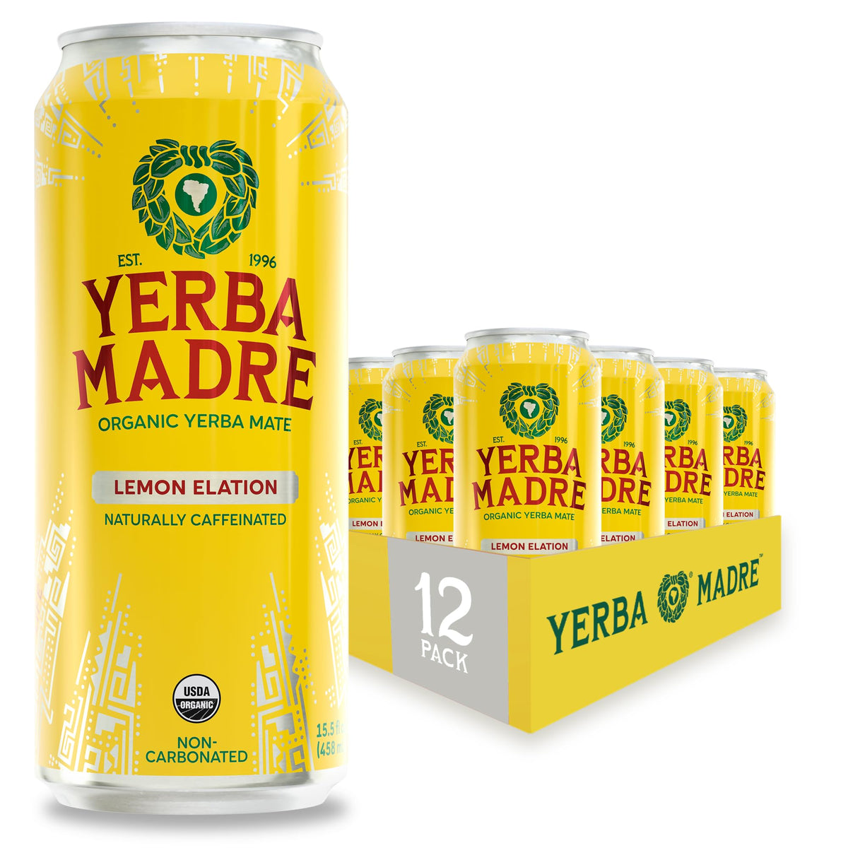 Guayaki lata frontal Lemon Elation mostrando diseño y volumen práctico