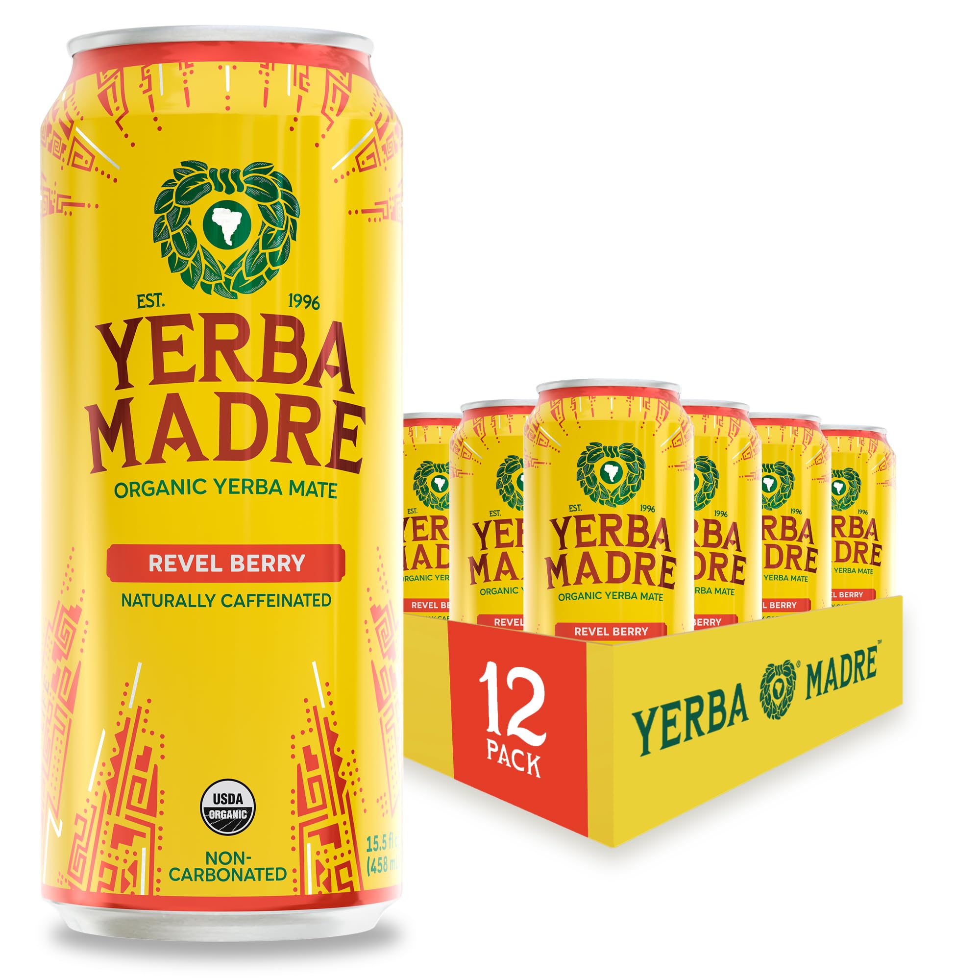 Guayaki lata frontal Revel Berry mostrando diseño y energía natural