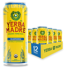 Guayaki Yerba Madre lata frontal mostrando diseño y beneficio energético