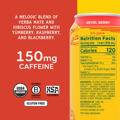 Guayaki lata Revel Berry con colores vibrantes y aspecto frutal