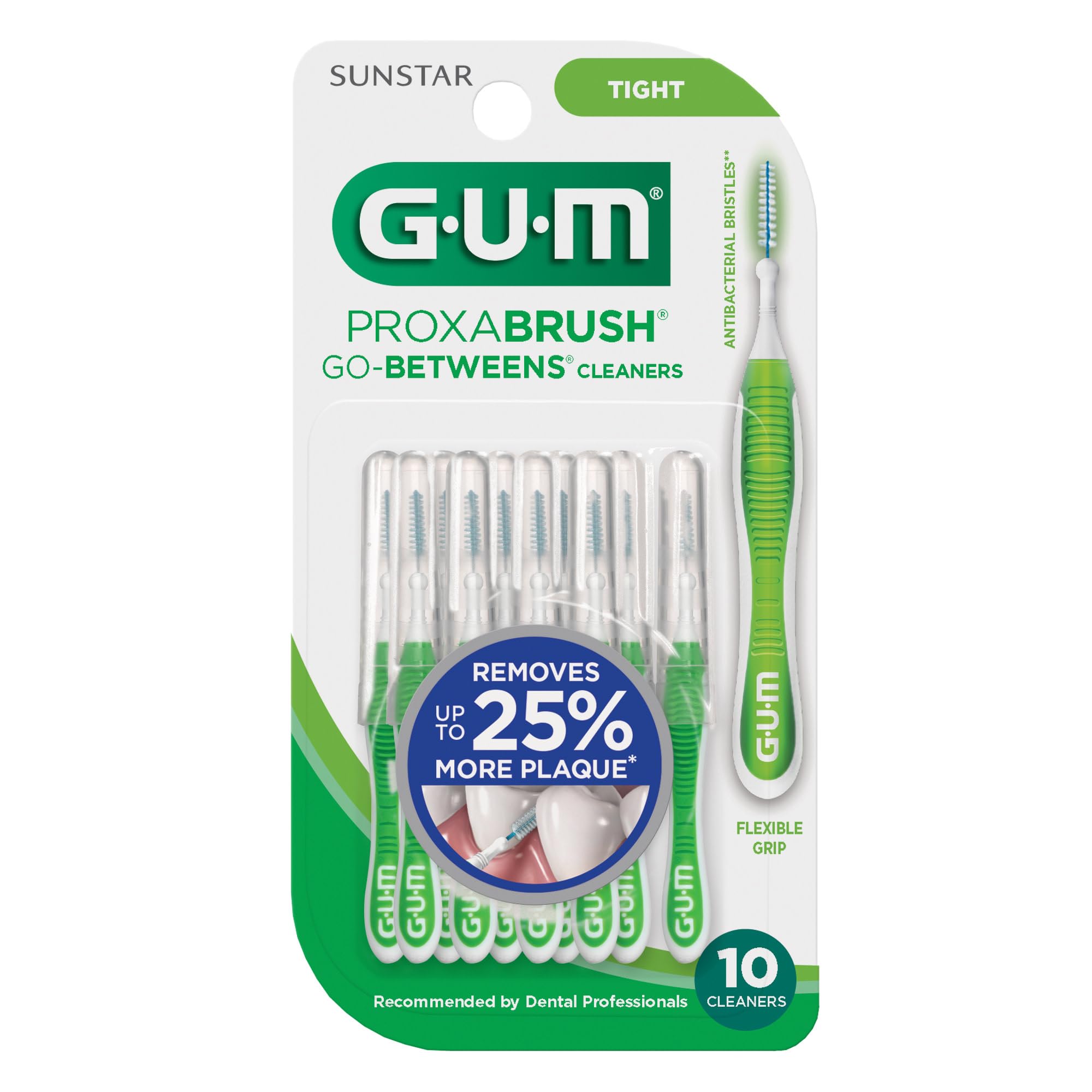 GUM Proxabrush cleaning around braces demonstrating safe appliance care