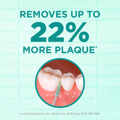 Gum soft pick mostrando el palillo y cerdas, limpieza interdental eficaz