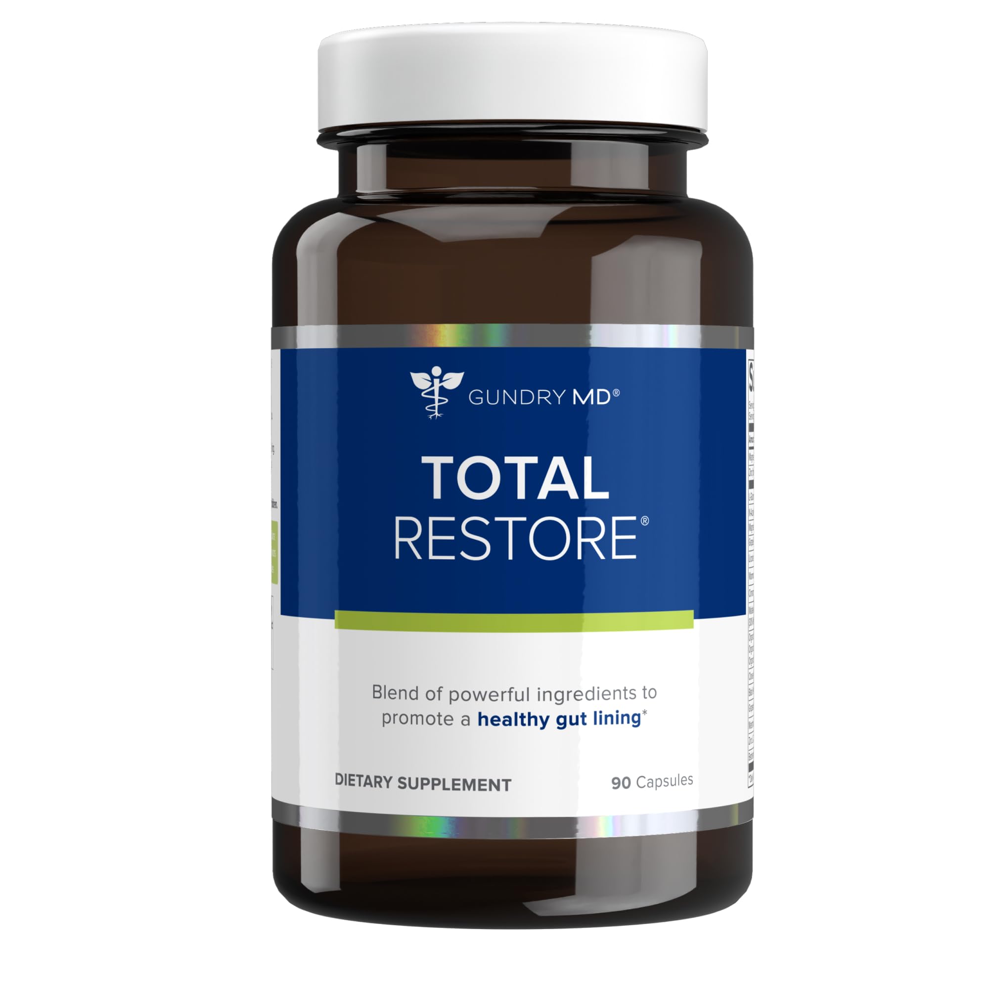 Gundry MD Total Restore vista frontal mostrando envase y beneficios visuales
