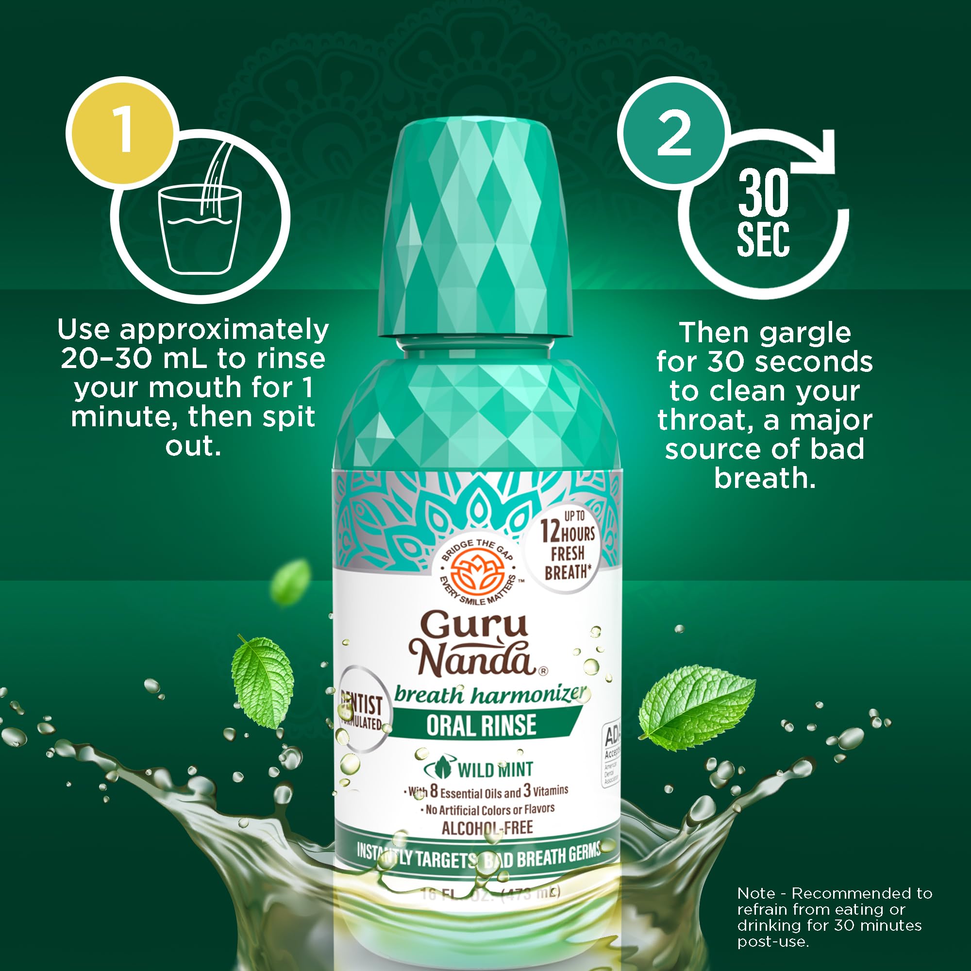 GuruNanda comparación de tamaño 16 oz para referencia de cantidad
