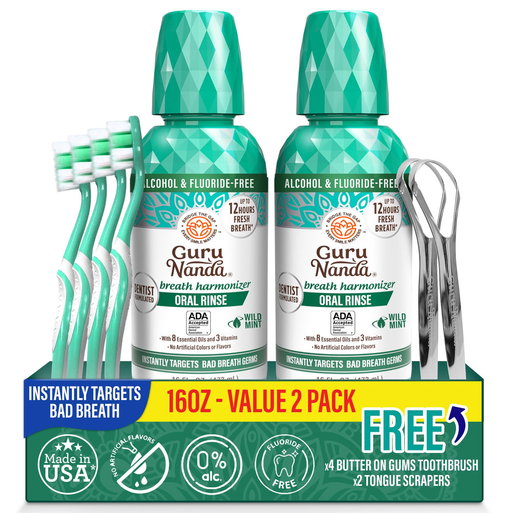 GuruNanda frente del envase 16 oz destacando frescura prolongada