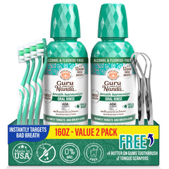 GuruNanda frente del envase 16 oz destacando frescura prolongada