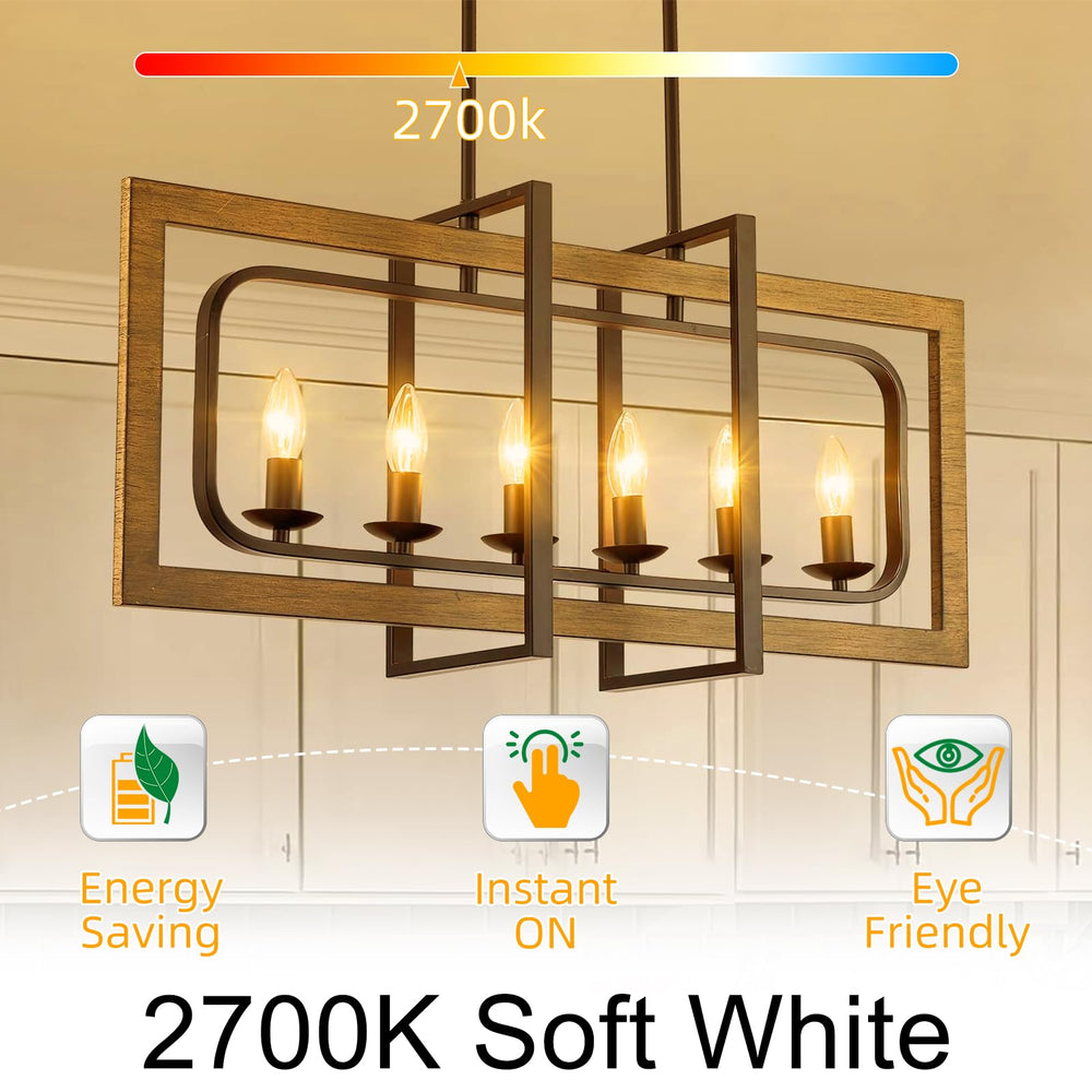 GvvooHome bombilla instalada en araña iluminando con luz cálida y uniforme