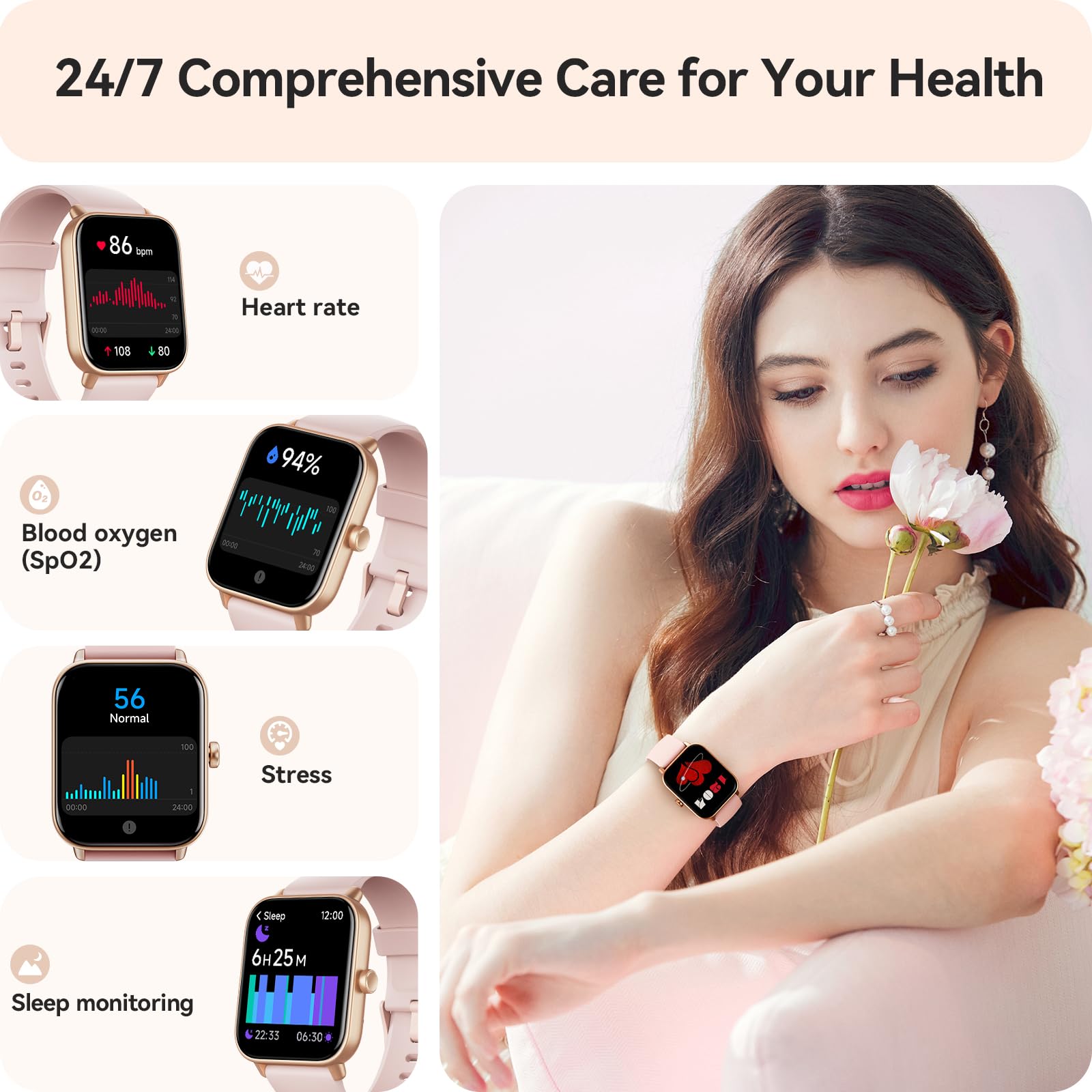Gydom pantalla 1.8 pulgadas HD mostrando esferas personalizables para claridad