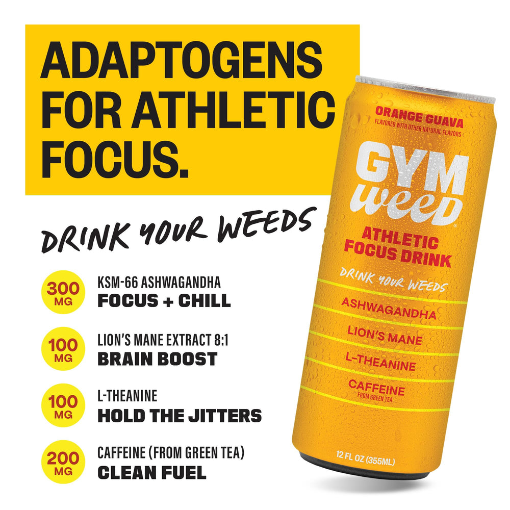 GYM SODA etiqueta con ingredientes clave para control del enfoque