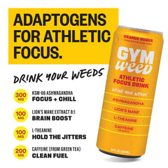 GYM SODA etiqueta con ingredientes clave para control del enfoque