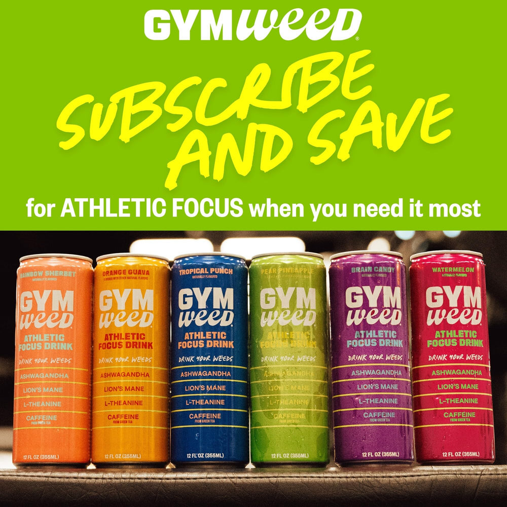 GYM SODA lata en mano para comparar tamaño y portabilidad