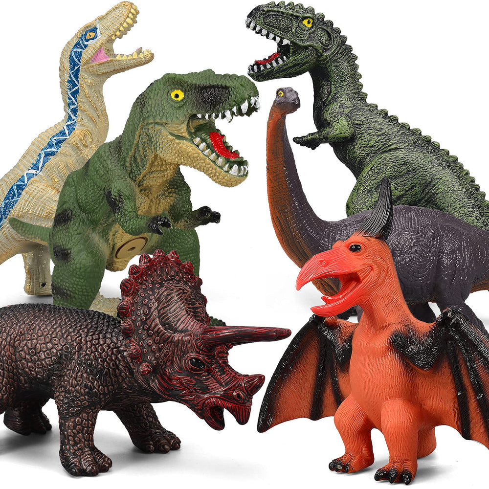 Gzsbaby T-Rex posado en paisaje de juguete para juegos imaginativos