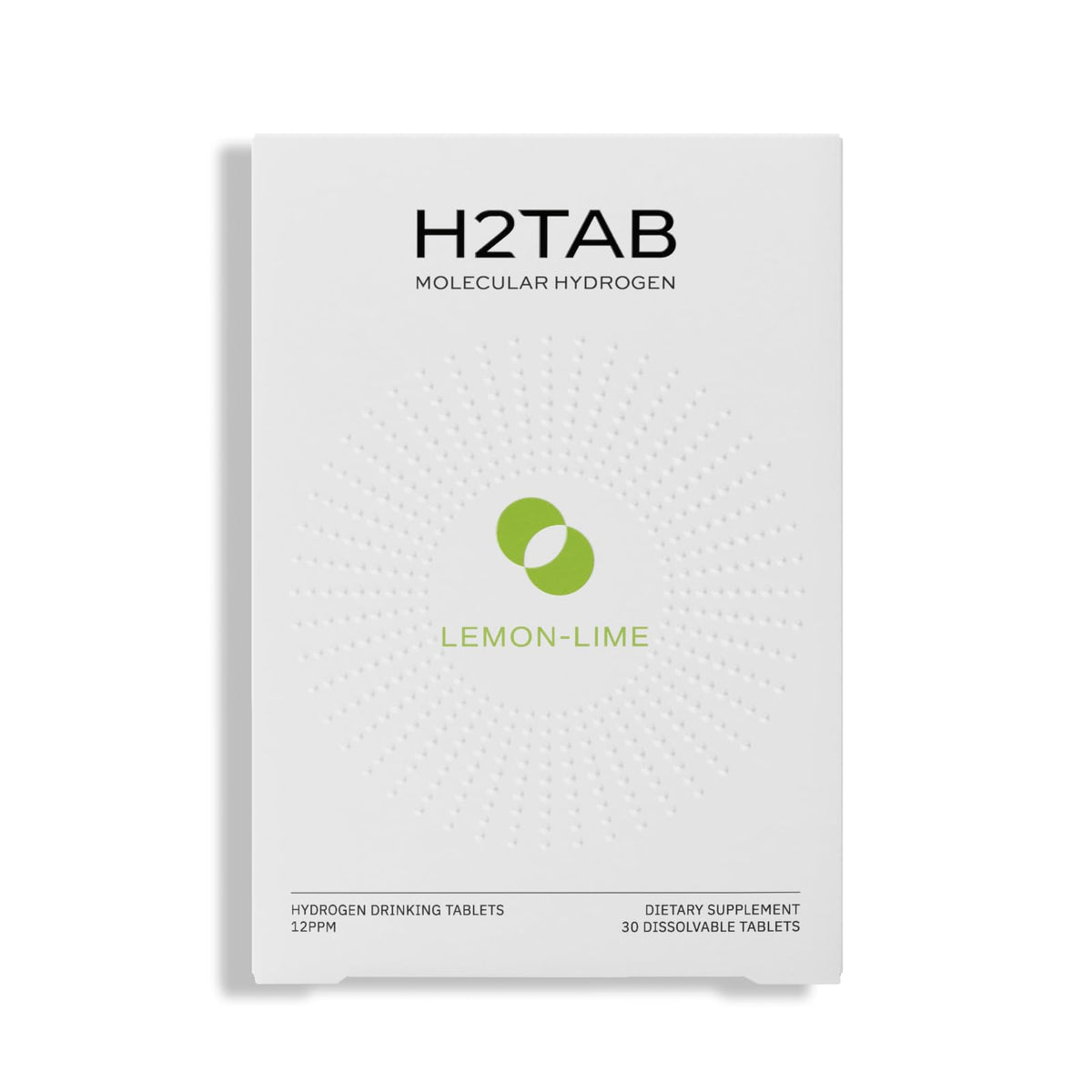 H2Tab envase frontal mostrando cantidad y diseño, fácil identificación