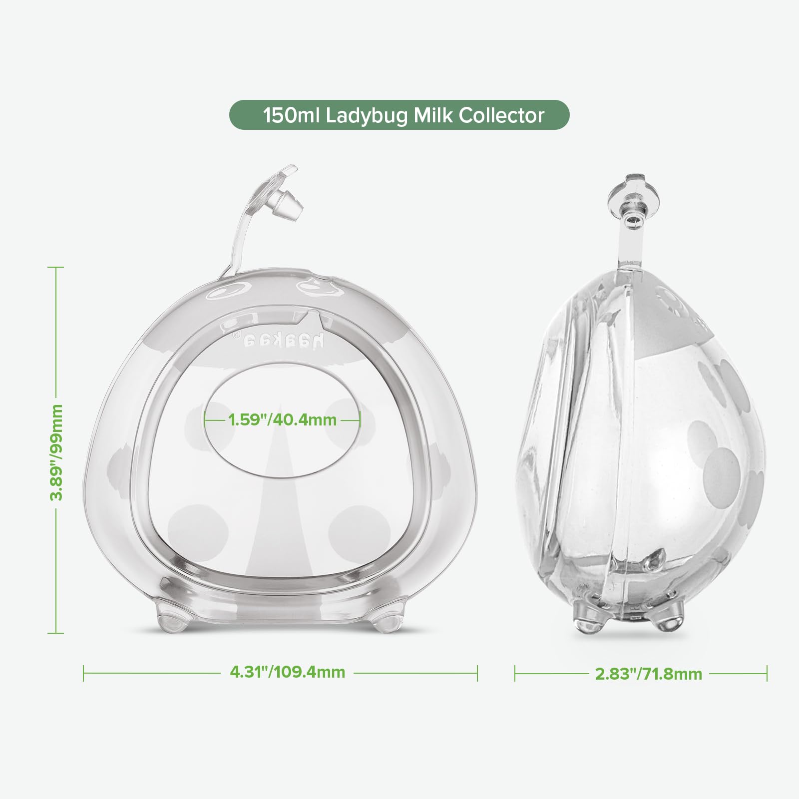 haakaa Ladybug comparación de escala para entender capacidad 75 ml