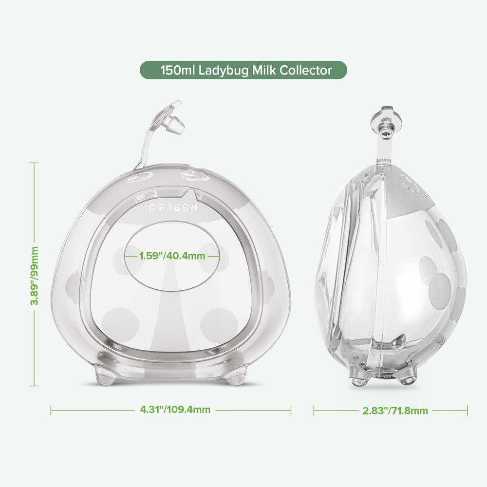haakaa Ladybug comparación de escala para entender capacidad 75 ml