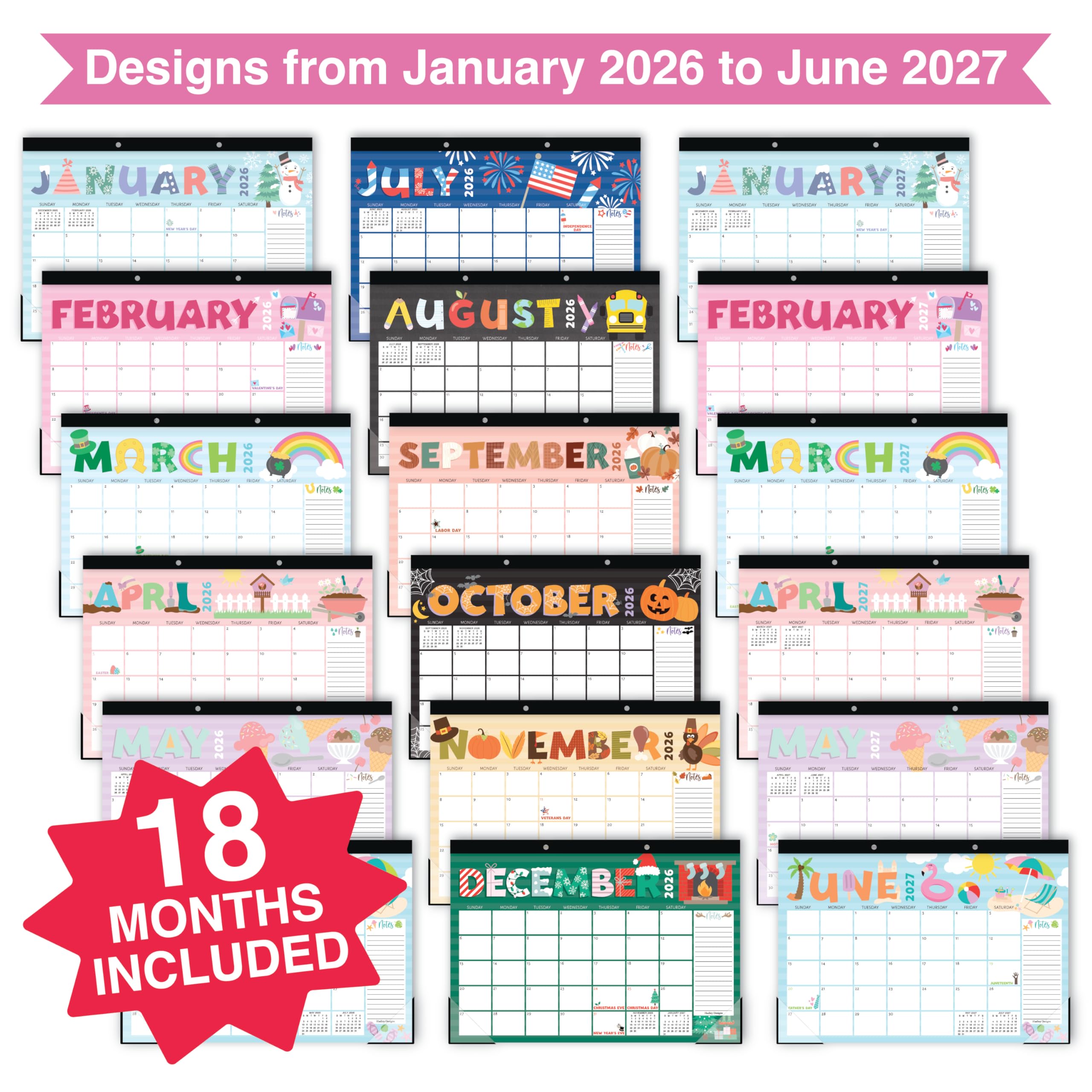 Hadley Designs esquinas protectoras que alargan la vida útil del calendario