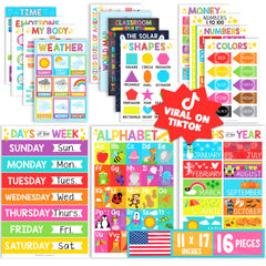 Hadley Designs paquete frontal con 16 pósters laminados, muestra durable