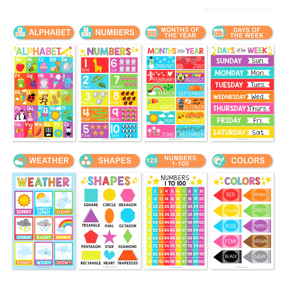 Hadley Designs póster del abecedario en pared, mejora reconocimiento temprano
