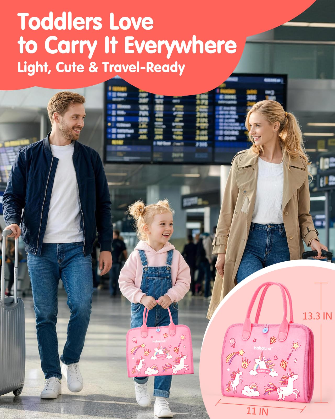 hahaland in use on stroller keeping toddlers engaged while traveling