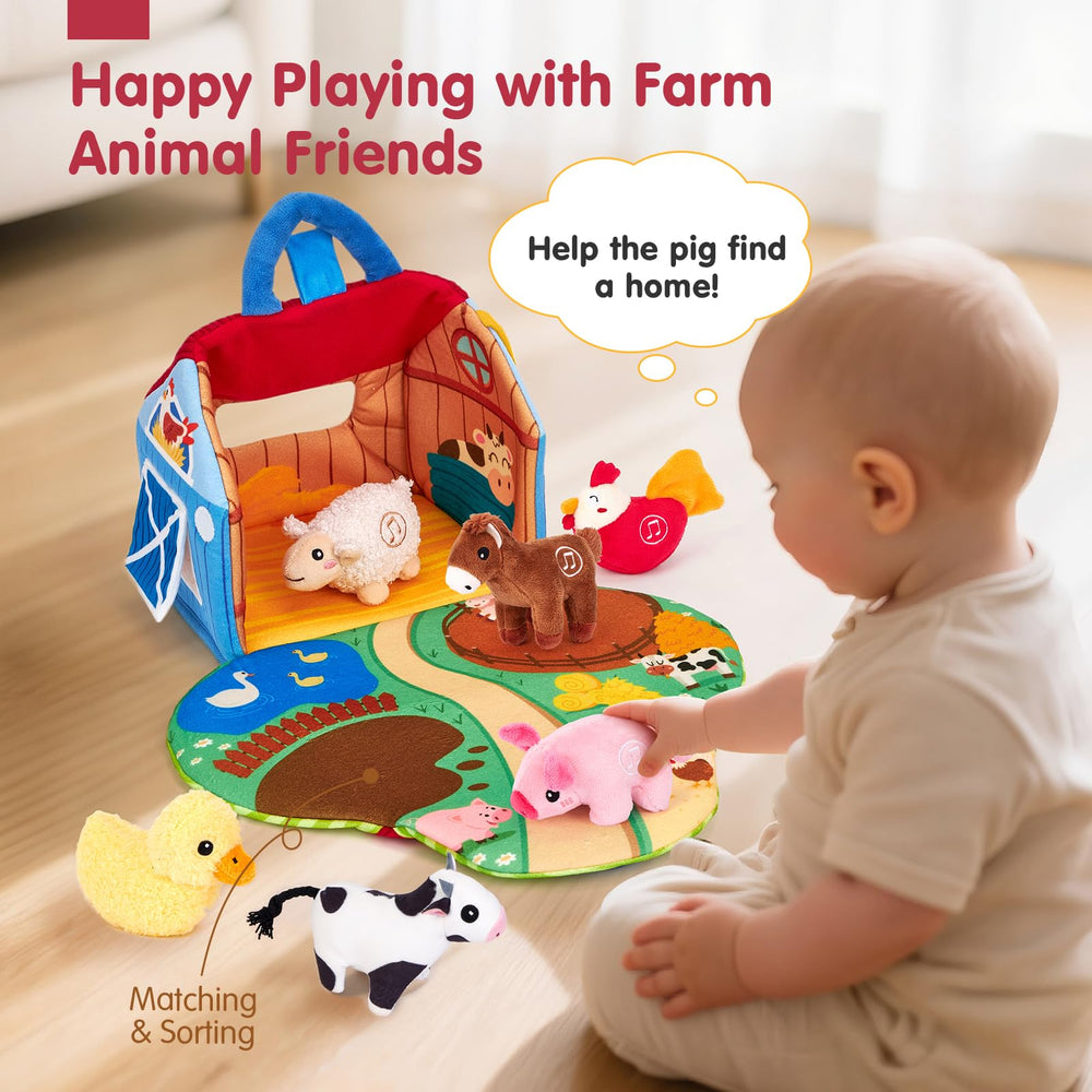 hahaland primer plano de la vaca peluche destacando su textura suave para estímulo táctil
